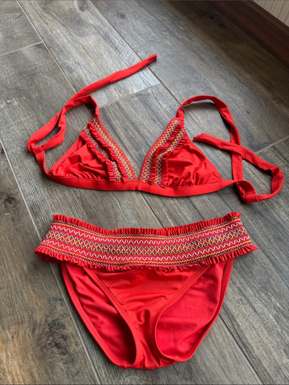 Like new Lucky Brand Triangle Bikini top with bottoms